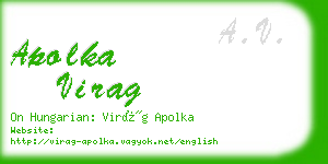 apolka virag business card